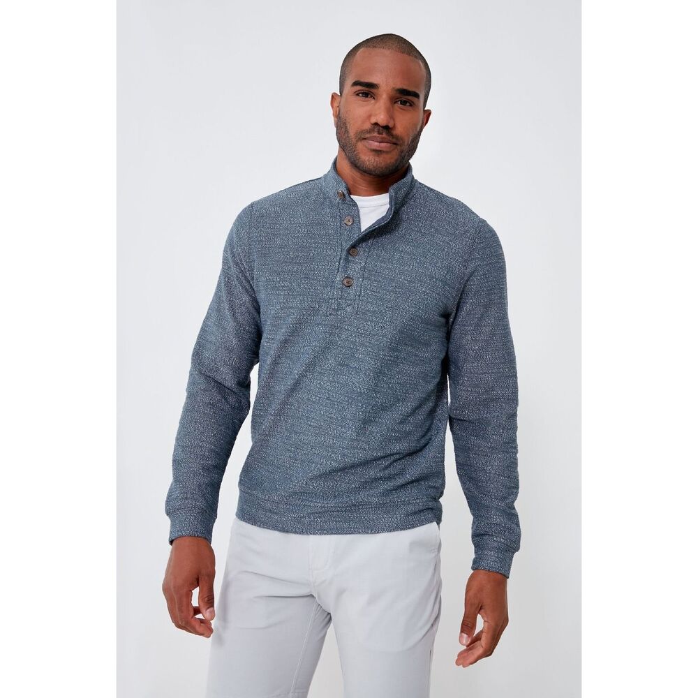 Tuckernuck - Marine Layer NWT Men’s Clayton Textured Pullover in India Ink Size - Picture 1 of 8